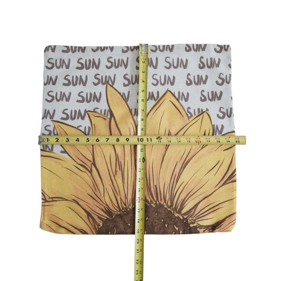 Pillow Cover Decor Sunflower, Sunshine and Bee - Set of 3 - Picture 7 of 11